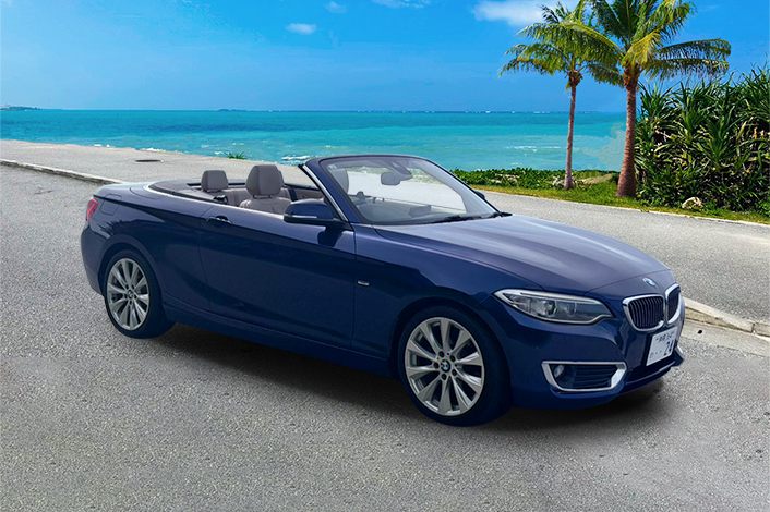 ☆OKIREN特別価格！！！☆那覇・豊見城市内無料送迎付き！☆BMW220iコンバーチブル　紺