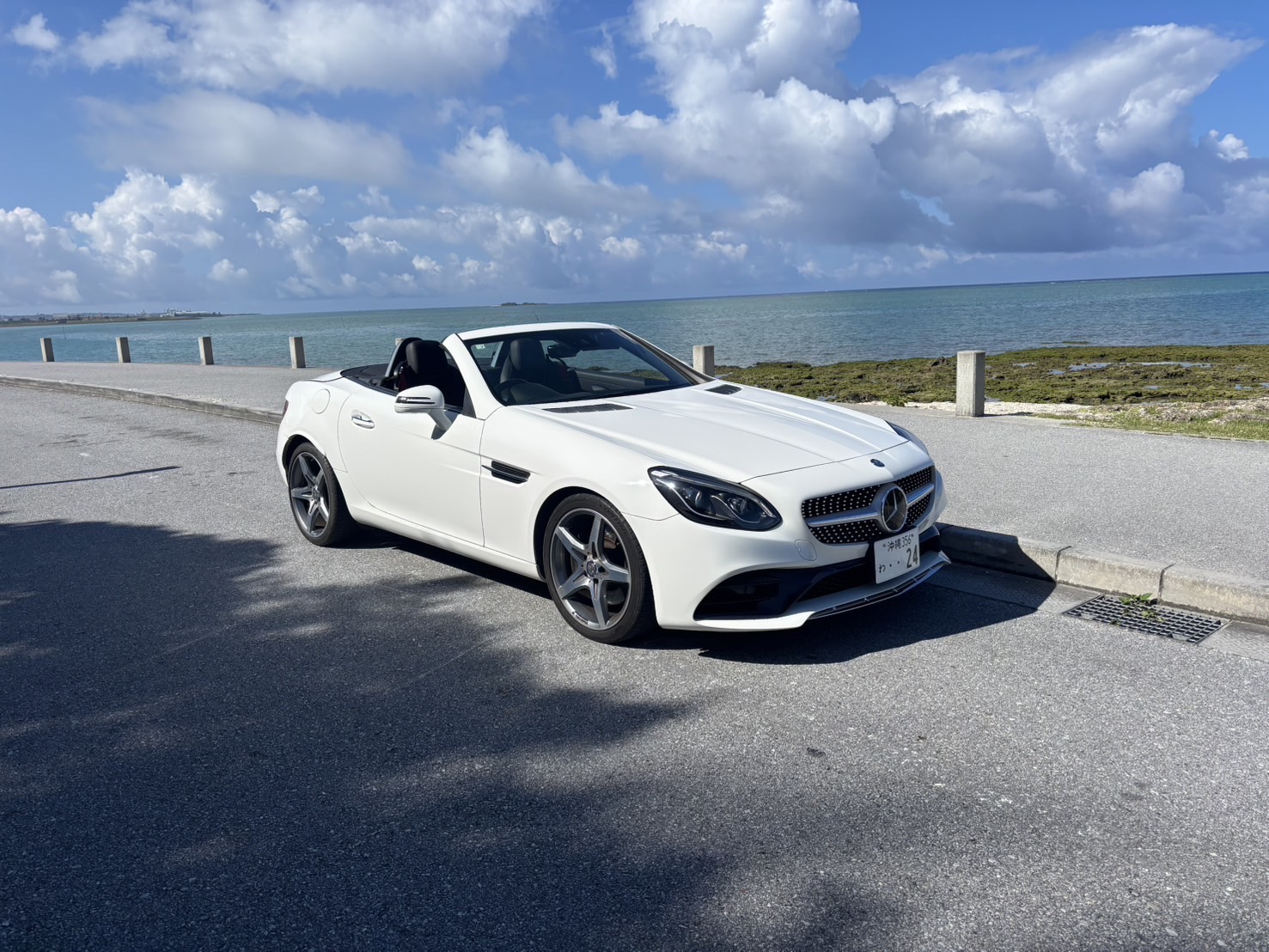 ☆OKIREN特別価格！！！☆那覇・豊見城市内無料送迎付き！☆ベンツSLC180コンバーチブル　白